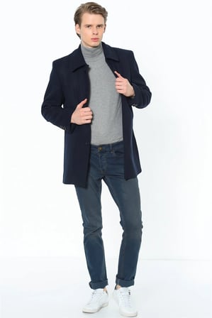 PLT8206 DEWBERRY ERKEK PALTO-LACİVERT