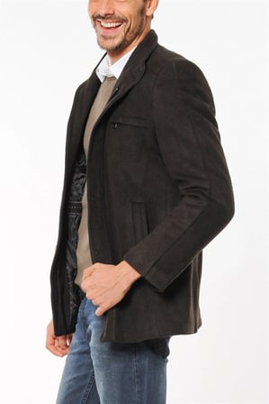 PLT8304 DEWBERRY PALTO-DESENLİ KAHVE