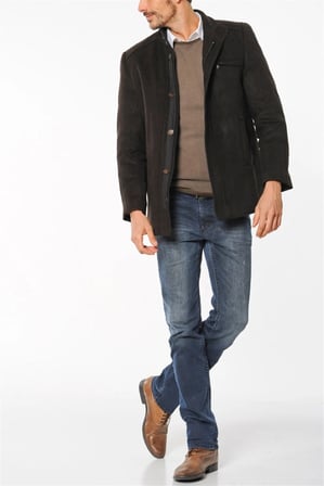 PLT8304 DEWBERRY PALTO-DESENLİ KAHVE