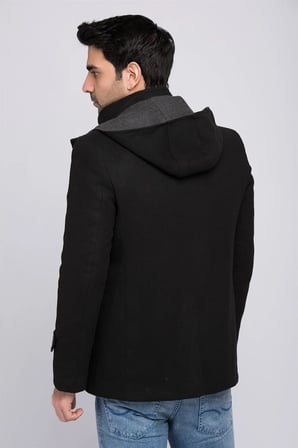 PLT8310 DEWBERRY ERKEK PALTO-SİYAH