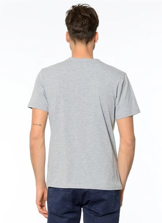T8537 DEWBERRY T-SHIRT-GRİ