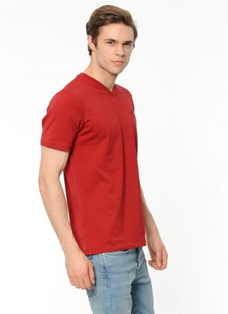 T8537 DEWBERRY T-SHIRT-BORDO