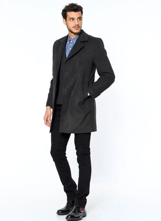 PLT8319 DEWBERRY ERKEK PALTO-ANTRASİT