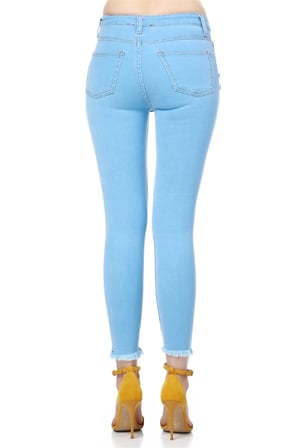 Z6326 DEWBERRY BAYAN JEAN PANTOLON-AÇIK MAVİ