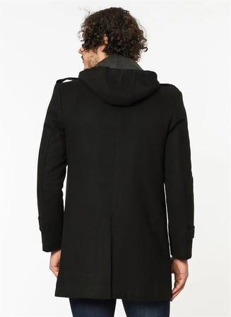 PLT8334 DEWBERRY ERKEK PALTO-SİYAH