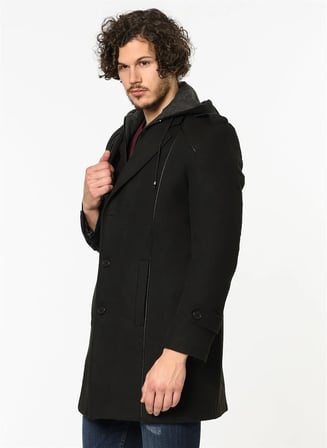 PLT8334 DEWBERRY ERKEK PALTO-SİYAH