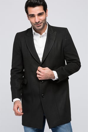 PLT8343 DEWBERRY ERKEK PALTO-SİYAH