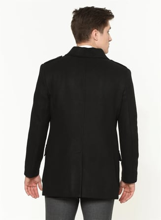 PLT8353  DEWBERRY SLIM-FIT PALTO-SİYAH