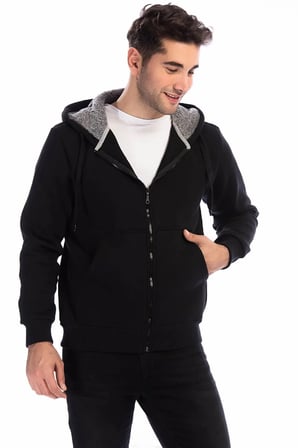 1033 DEWBERRY ERKEK SWEATSHIRT-SİYAH