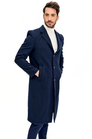 PLT8363 DEWBERRY ERKEK PALTO-LACİVERT