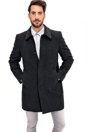 PLT8365 DEWBERRY ERKEK PALTO-ANTRASİT
