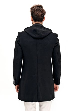 PLT8366 DEWBERRY ERKEK PALTO-SİYAH
