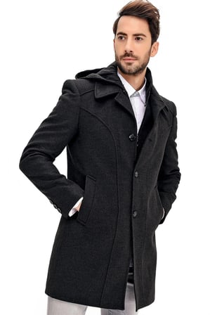 PLT8366 DEWBERRY ERKEK PALTO-ANTRASİT
