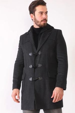 PLT8373 DEWERRY ERKEK PALTO-ANTRASİT