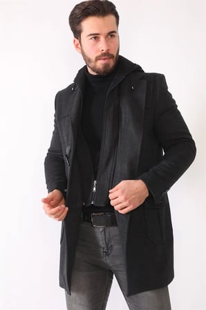 PLT8373 DEWERRY ERKEK PALTO-ANTRASİT