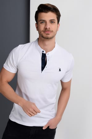 T8560 DEWBERRY T-SHIRT-BEYAZ