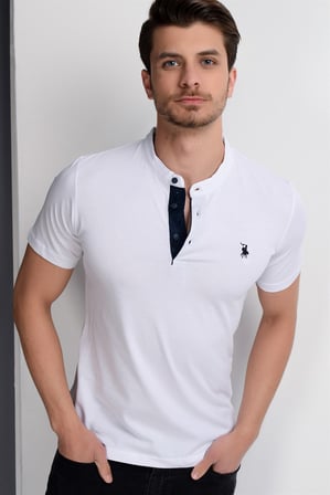 T8560 DEWBERRY T-SHIRT-BEYAZ