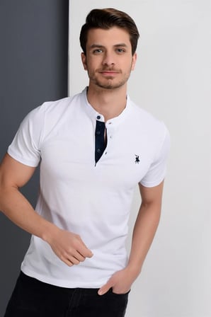 T8560 DEWBERRY T-SHIRT-BEYAZ