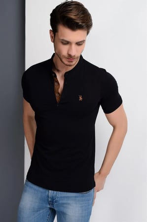 T8560 DEWBERRY T-SHIRT-SİYAH