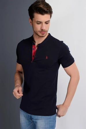 T8560 DEWBERRY T-SHIRT-LACİVERT