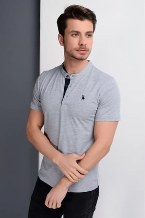 T8560 DEWBERRY T-SHIRT-GRİ
