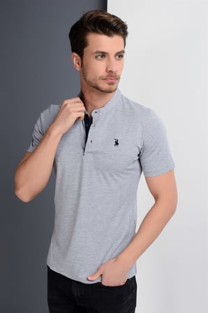 T8560 DEWBERRY T-SHIRT-GRİ