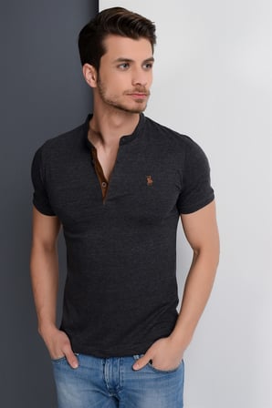 T8560 DEWBERRY T-SHIRT-ANTRASİT