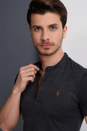T8560 DEWBERRY T-SHIRT-ANTRASİT