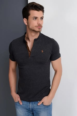 T8560 DEWBERRY T-SHIRT-ANTRASİT