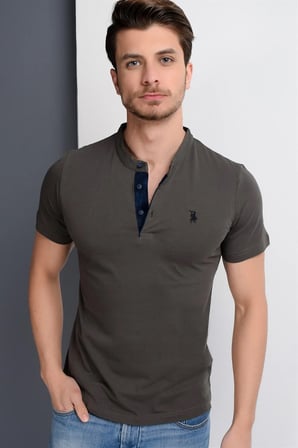 T8560 DEWBERRY T-SHIRT-HAKİ