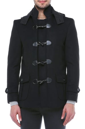 PLT8379 DEWBERRY ERKEK PALTO-SİYAH