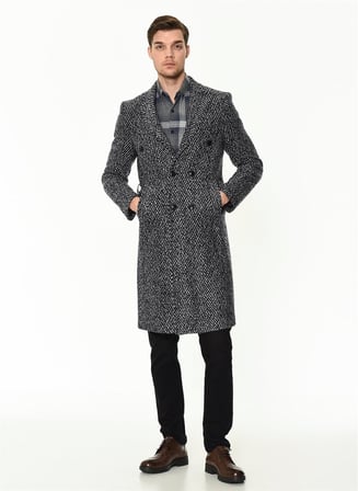 PLT8382 DEWBERRY ERKEK PALTO-DESENLİ LACİVERT