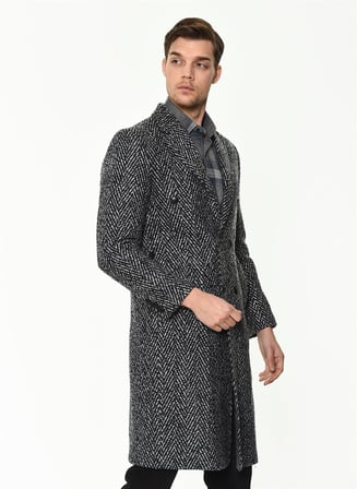 PLT8382 DEWBERRY ERKEK PALTO-DESENLİ LACİVERT