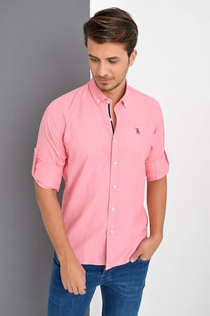 G674 DEWBERRY ERKEK GÖMLEK-PEMBE