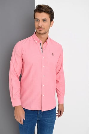 G674 DEWBERRY ERKEK GÖMLEK-PEMBE