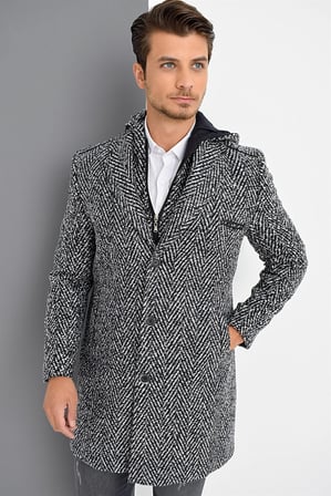 PLT8371 DEWBRRY ERKEK PALTO-DESENLİ LACİVERT