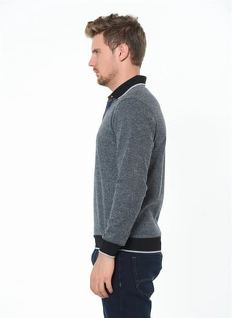 1038 DEWBERRY ERKEK SWEATSHIRT-NOKTALI LACİVERT