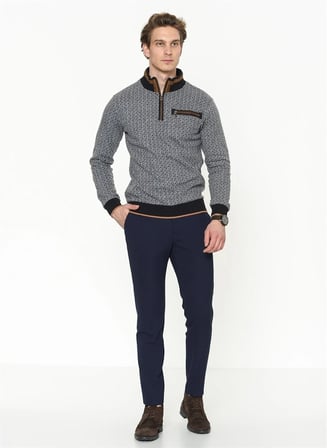 1039 DEWBERRY ERKEK SWEATSHIRT-LACİVERT