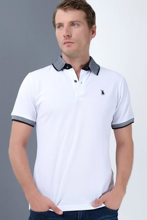 T8566 DEWBERRY ERKEK T-SHIRT-BEYAZ