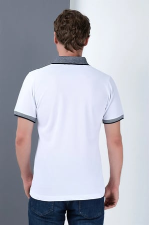 T8566 DEWBERRY ERKEK T-SHIRT-BEYAZ