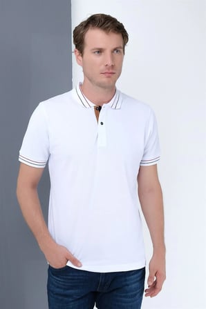 T8567 DEWBERRY ERKEK T-SHIRT-BEYAZ