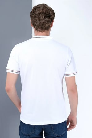 T8567 DEWBERRY ERKEK T-SHIRT-BEYAZ