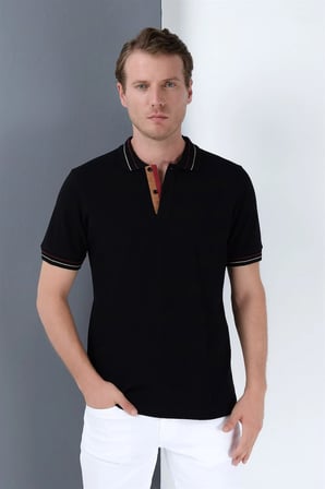 T8567 DEWBERRY ERKEK T-SHIRT-SİYAH