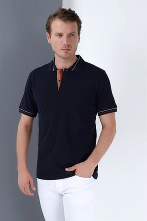 T8567 DEWBERRY ERKEK T-SHIRT-LACİVERT