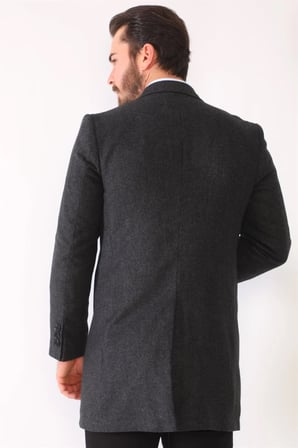 PLT8390 DEWBERRY ERKEK PALTO-DESENLİ ANTRASİT