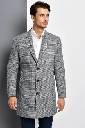 PLT8390 DEWBERRY ERKEK PALTO-EKOSE GRİ