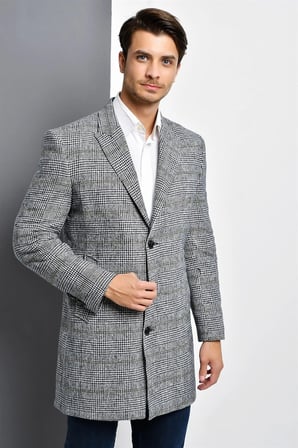 PLT8390 DEWBERRY ERKEK PALTO-EKOSE GRİ