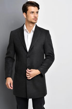 PLT8390 DEWBERRY ERKEK PALTO-ANTRASİT