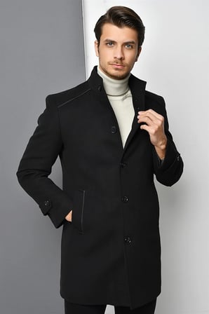 PLT8391 DEWBERRY ERKEK PALTO-SİYAH