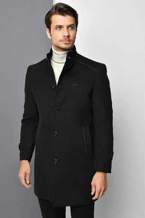 PLT8391 DEWBERRY ERKEK PALTO-SİYAH